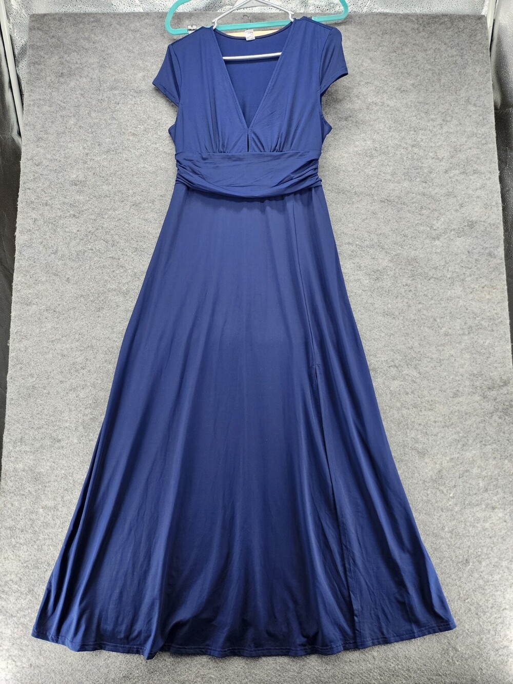Anrabess Dress Womens Medium Short Sleeve Blue Long